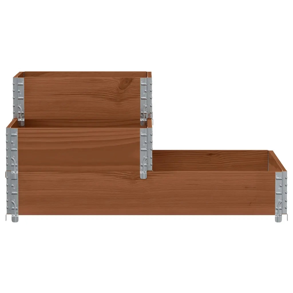 Fioriera | Cassetta per fiori | Vaso Rialzata a 3 Livelli Marrone 120x80 cm Legno di Pino