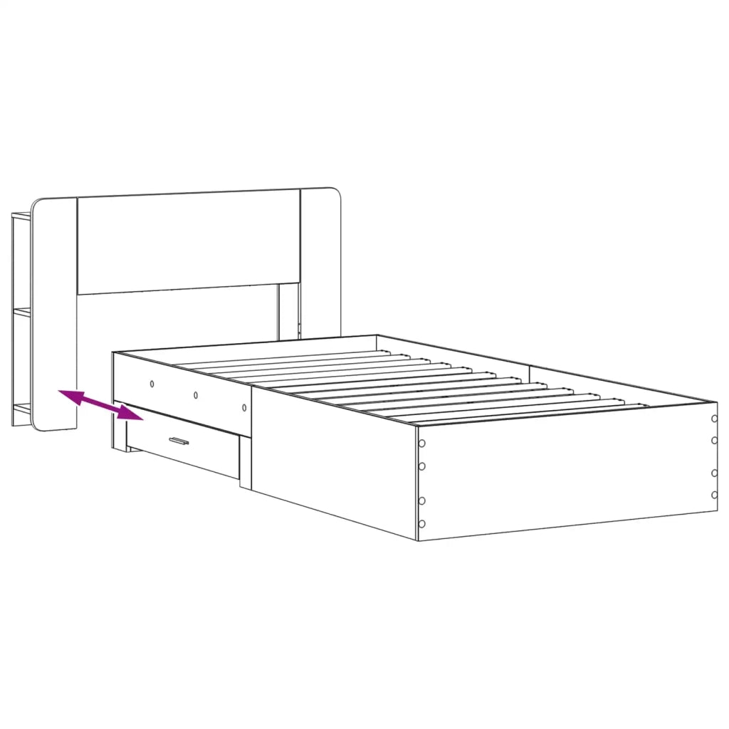 Telaio del letto con storage Grigio Cemento 80 x 200 cm 3433703
