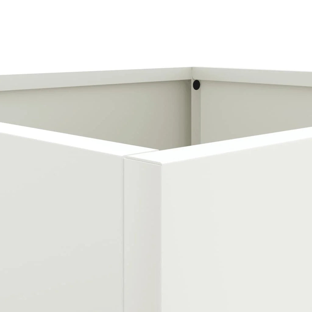 Fioriera rialzata per piante fiori terrazza giardino 32 x 29 x 75 cm acciaio bianco 02_0037502