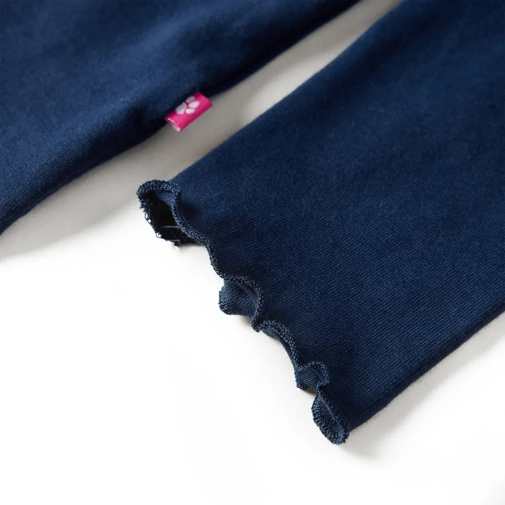 Maglietta Bambina Maniche Lunghe Blu Marino 116 13711