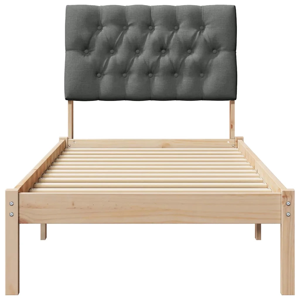 Letto con Testiera Rivestita con testiera Marrone 75 x 190 cm 878860