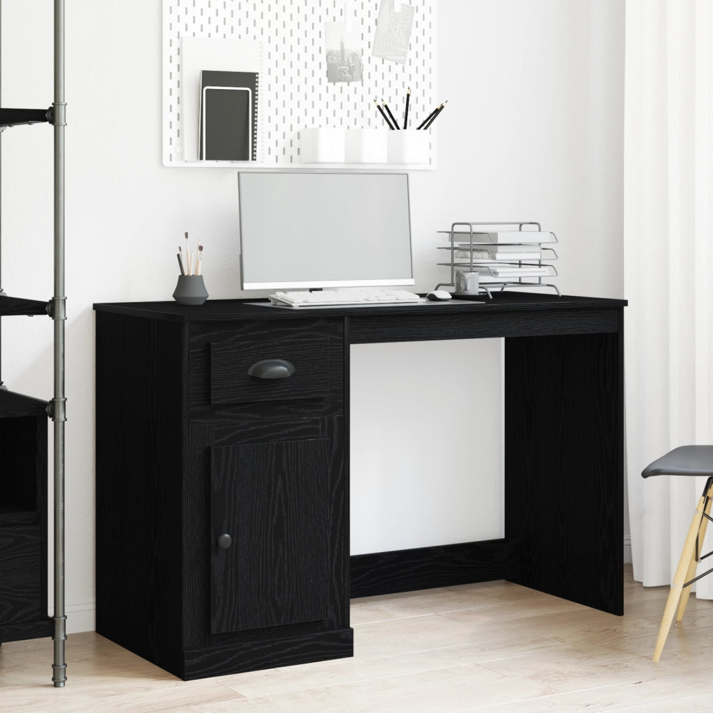 Scrivania con spazio di stoccaggio Rovere Nero 50x115x75 cm Legno ingegnerizzato