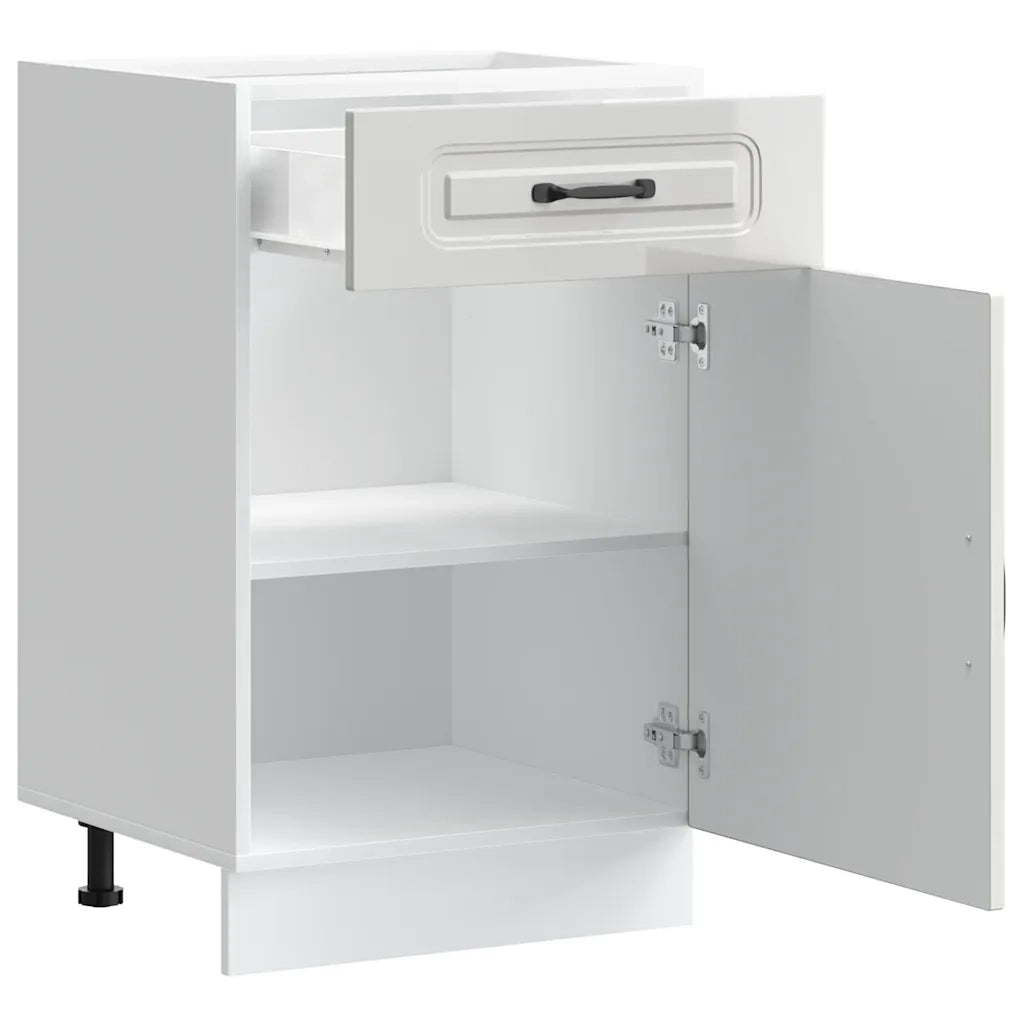 Base da Cucina Kalmar Bianco Lucido in Legno Multistrato 853479