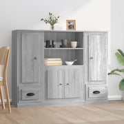 Credenze 3 pz Grigio Sonoma in Legno Multistratocod mxl 125353