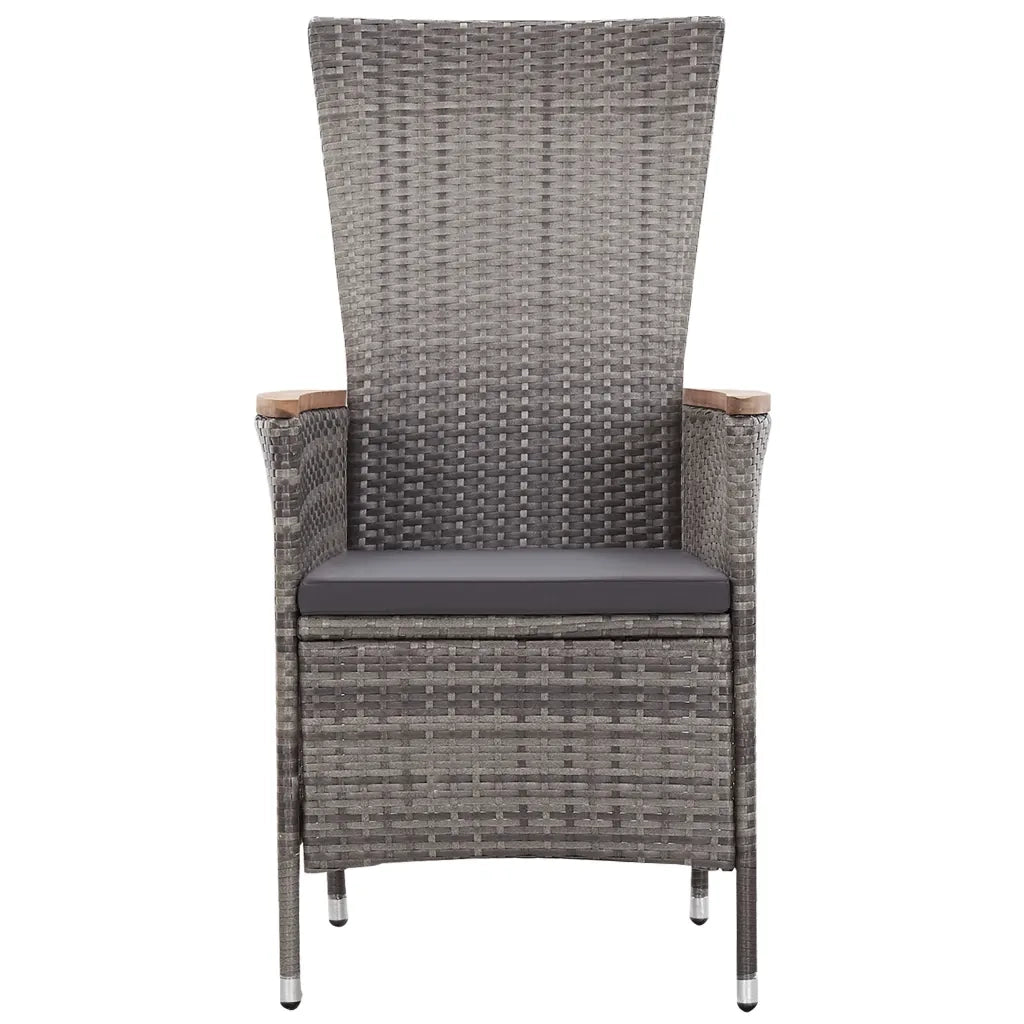 Set Divani da Giardino 3 pz con Cuscini in Polyrattan Grigio 3059364