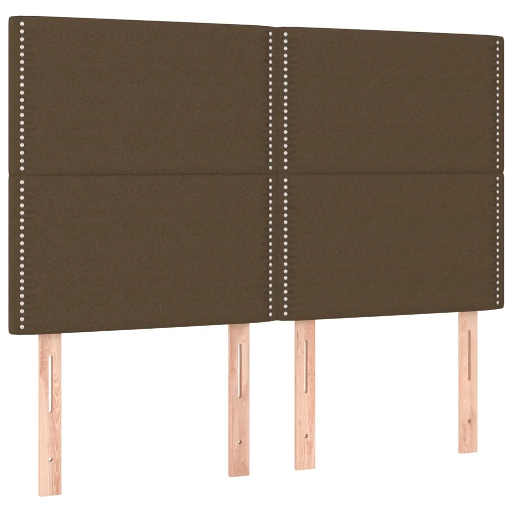 Letto a Molle Materasso e LED Marrone Scuro 140x200 cm Tessuto 3134800