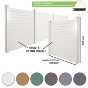 Recinzione In Legno Composito Wpc Privacy Deluxe - Kit Modulo L.152 X H.205 Cm Altezza: 1.85 m