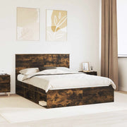 Struttura del letto Rovere fumé 150 x 200 cm Pino massello