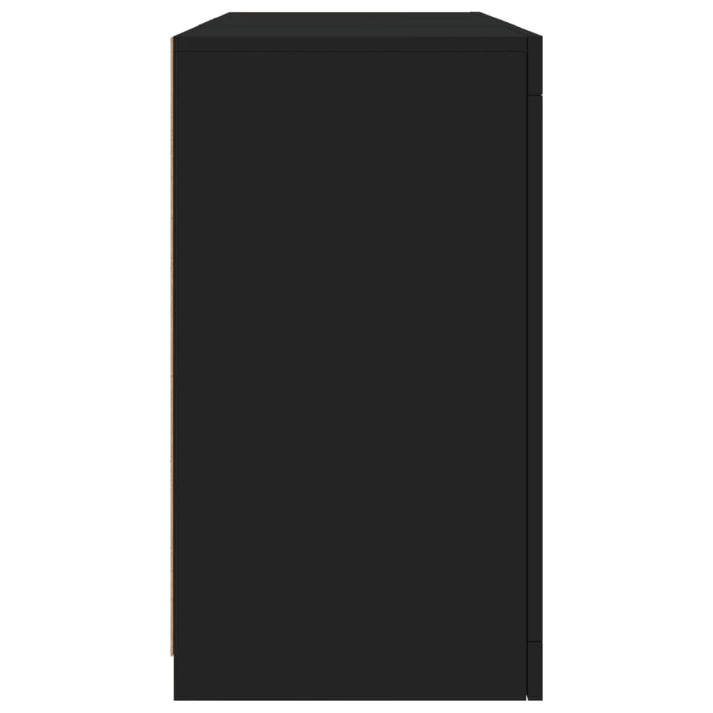 Buffet credenza cassettiera armadio mobile contenitore organizer per cucina soggiorno salotto con luci LED 123 x 37 x 67 cm nero 02_0030012