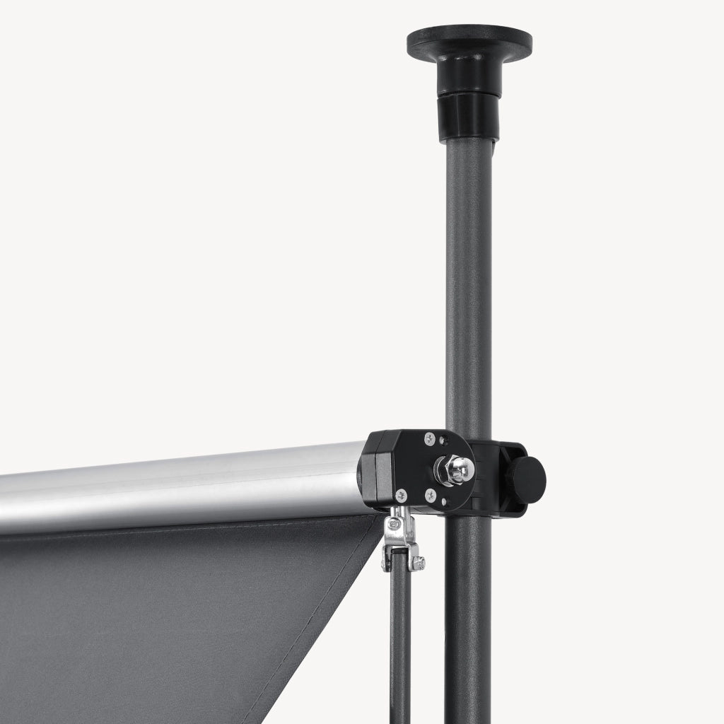 Tenda da Sole a Muro con Pali di Supporto Telescopici Parasole 150 x 120 cm (LxP) Grigio Medio pro.tec