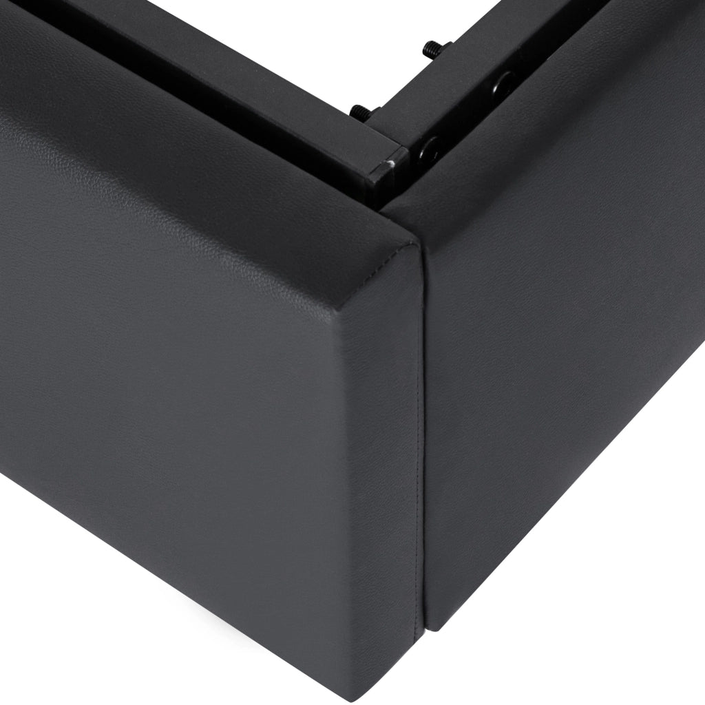 Letto imbottito 140 × 190 cm 2 posti con contenitore, LED e testiera, senza materasso, in PU, nero