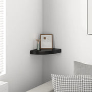 Scaffale Angolare a Parete Nero Lucido 25x25x3,8 cm in MDF cod mxl 61095