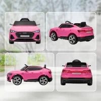 Macchina Elettrica per Bambini 12V con Telecomando, Velocità 3-8km/h, Luci e Musica, Età 3-5 Anni, Rosa