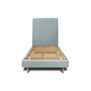 Letto 90x200 cm con testata imbottita - Tessuto velluto