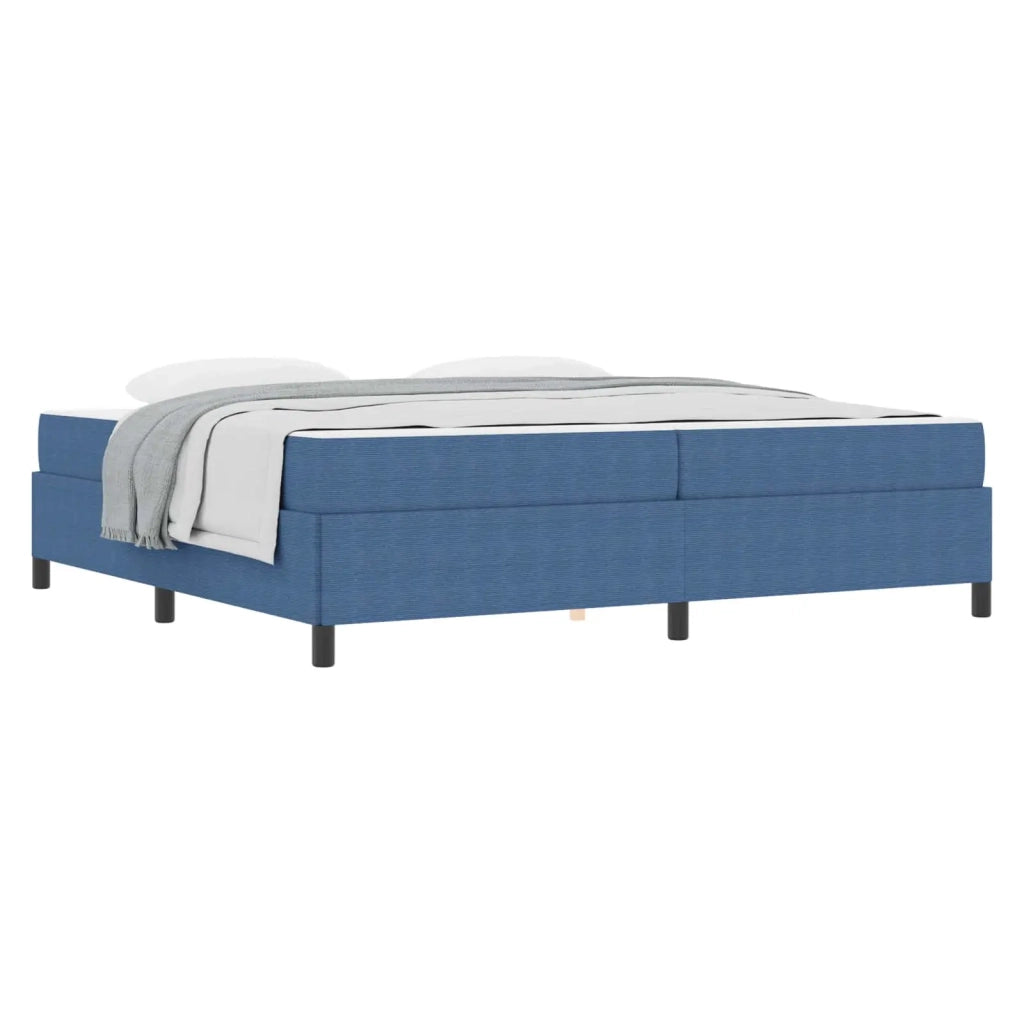 Struttura del letto con materasso Blu 200 x 200 cm Tessuto