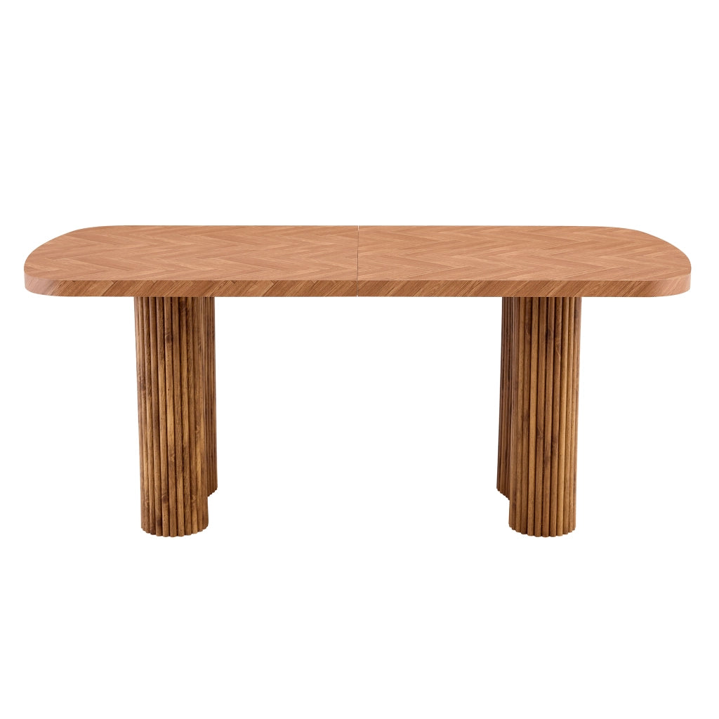 Tavolo da pranzo in MDF con base a colonna ad arco, stile moderno, per soggiorno e sala da pranzo, 180 × 90 cm