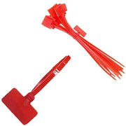 Cinture di nylon con chiusura a zip - Organizzatore di cavi - Sostenibile - Rosso - Etichette di marcatura - 250 pezzi - Adatto per uso domestico e ufficio - 15 cm