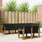 Set di divani da esterno con cuscino 8 pcs Naturale e Nero 3368791