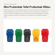Mini Prigioniere di Rifiuti su Ruote - 5 pezzi - Separatore dei Rifiuti - Mini Contenitore di Riciclaggio - Decorazione - 4 x 2,5 cm - Contenitore dei Rifiuti