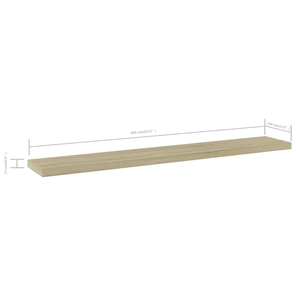 Ripiani per Libreria 4pz Rovere Sonoma 60x10x1,5cm Multistrato 805208
