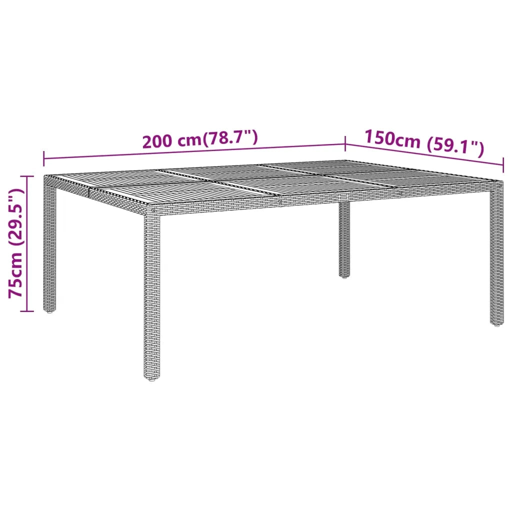 Set da Pranzo per Giardino 11 pz Polyrattan Grigio cod mxl 54312