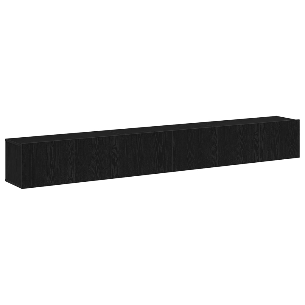 Set di Mobile TV a 3 Pezzi in Legno Ingegnerizzato Nero