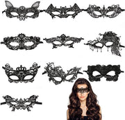 Maschera da carnevale nera - 10 pezzi - Maschera a strisce - Maschera sexy - Maschera da travestimento - Adatta per Halloween/carnaval - Maschera da festa