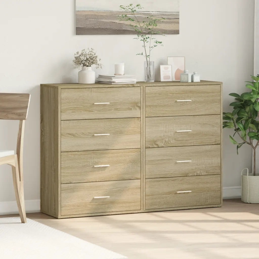 Credenze 2 pz Rovere Sonoma 60x31x84 cm in Legno Multistrato
