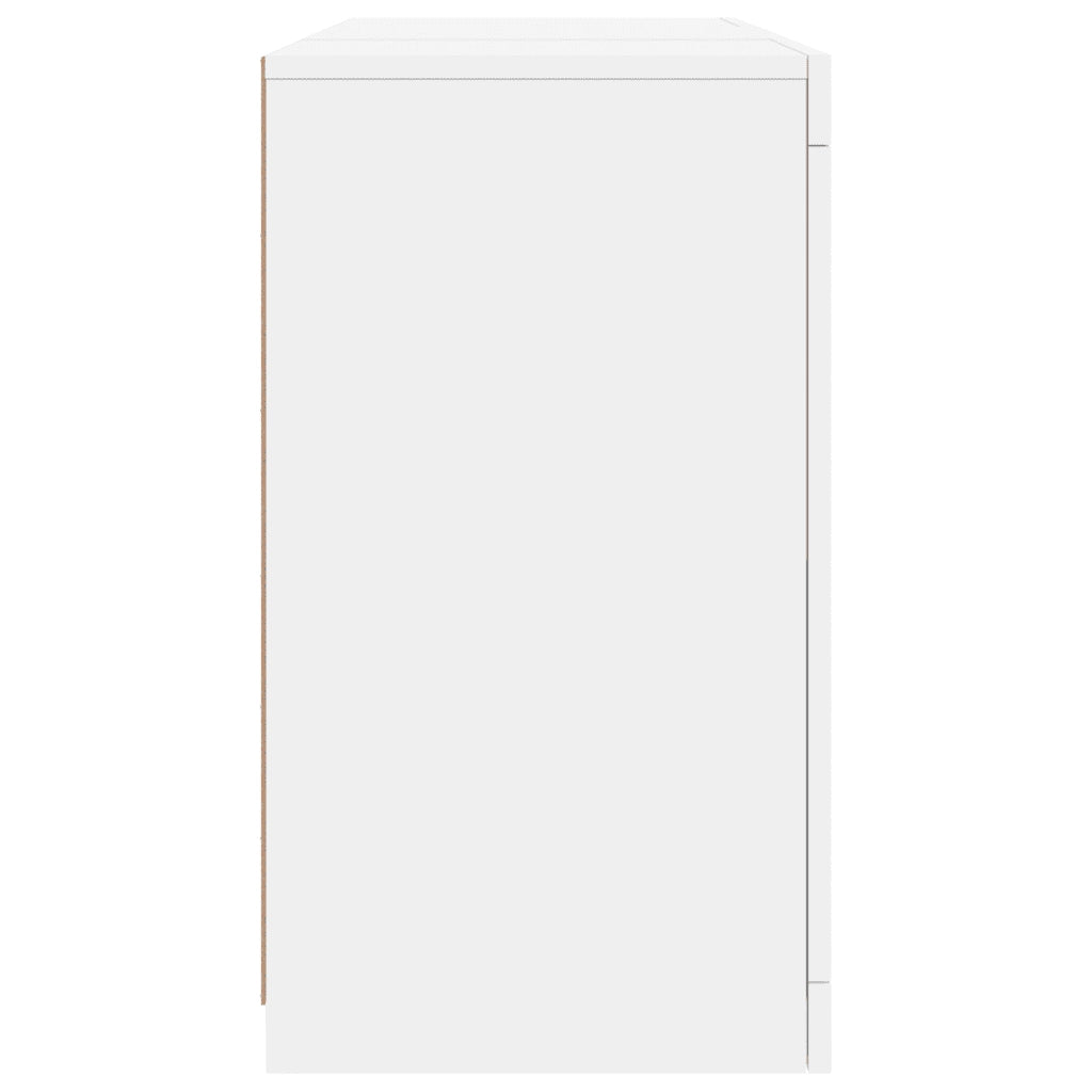 Credenza | Madia | Buffet da pranzo | Armadio da pranzo con Luci LED Bianca 123x37x67 cm