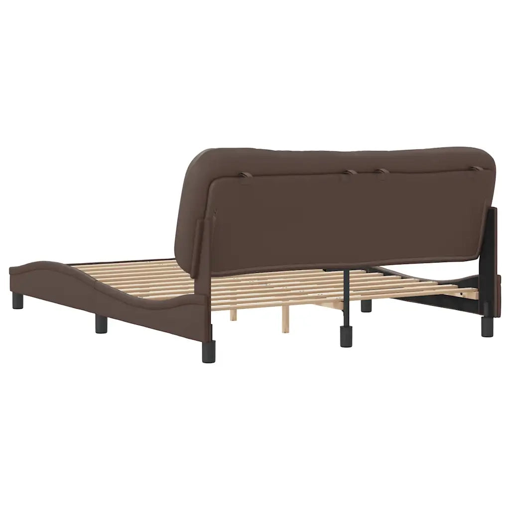Giroletto senza Materasso-Struttura Letto Hvar Marrone 160x200 cm in Similpelle
