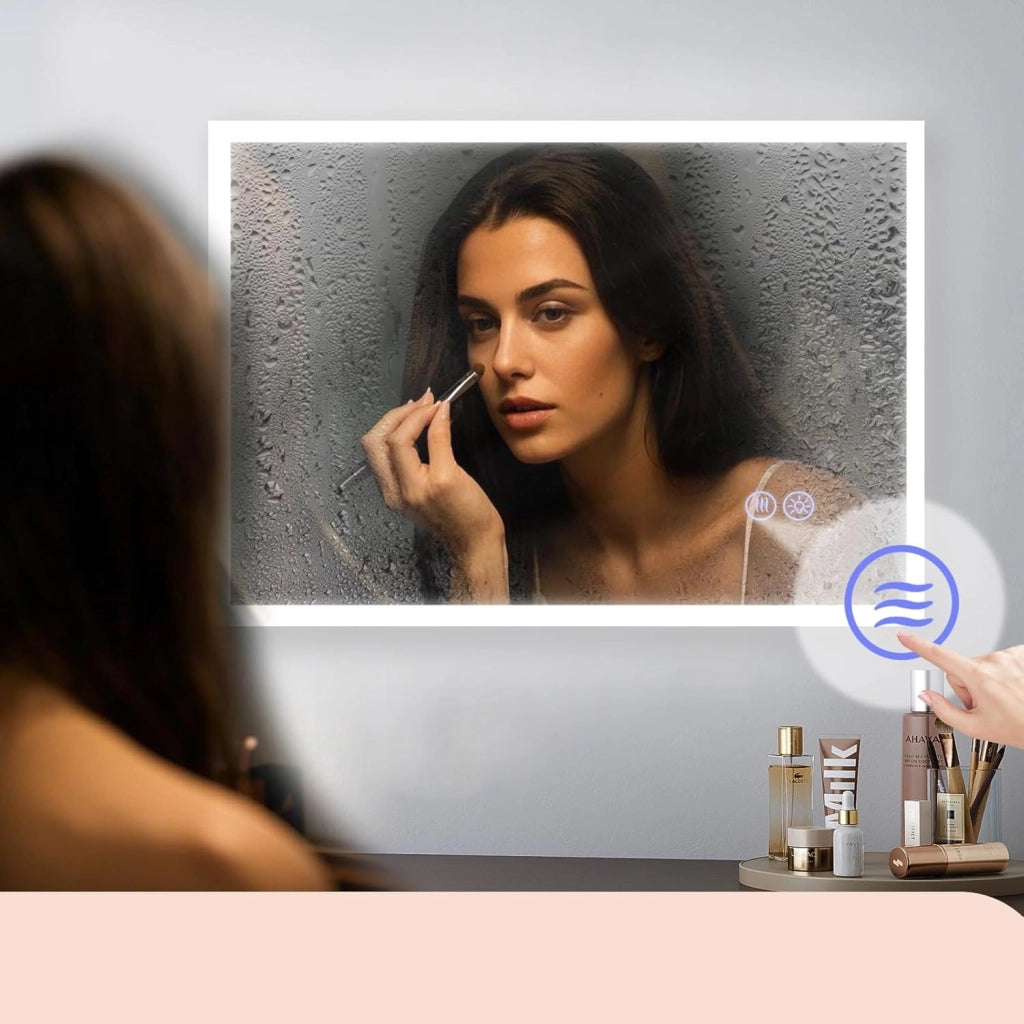 ZMH Specchio da Bagno Illuminato con Regolazione d'Intensità e Interruttore Touch
