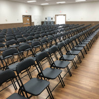 Set Di 6 Sedie Pieghevoli Con Struttura In Ferro Imbottite Salvaspazio Per Giardino Sala Riunioni Eventi Cuc Nero / Nero