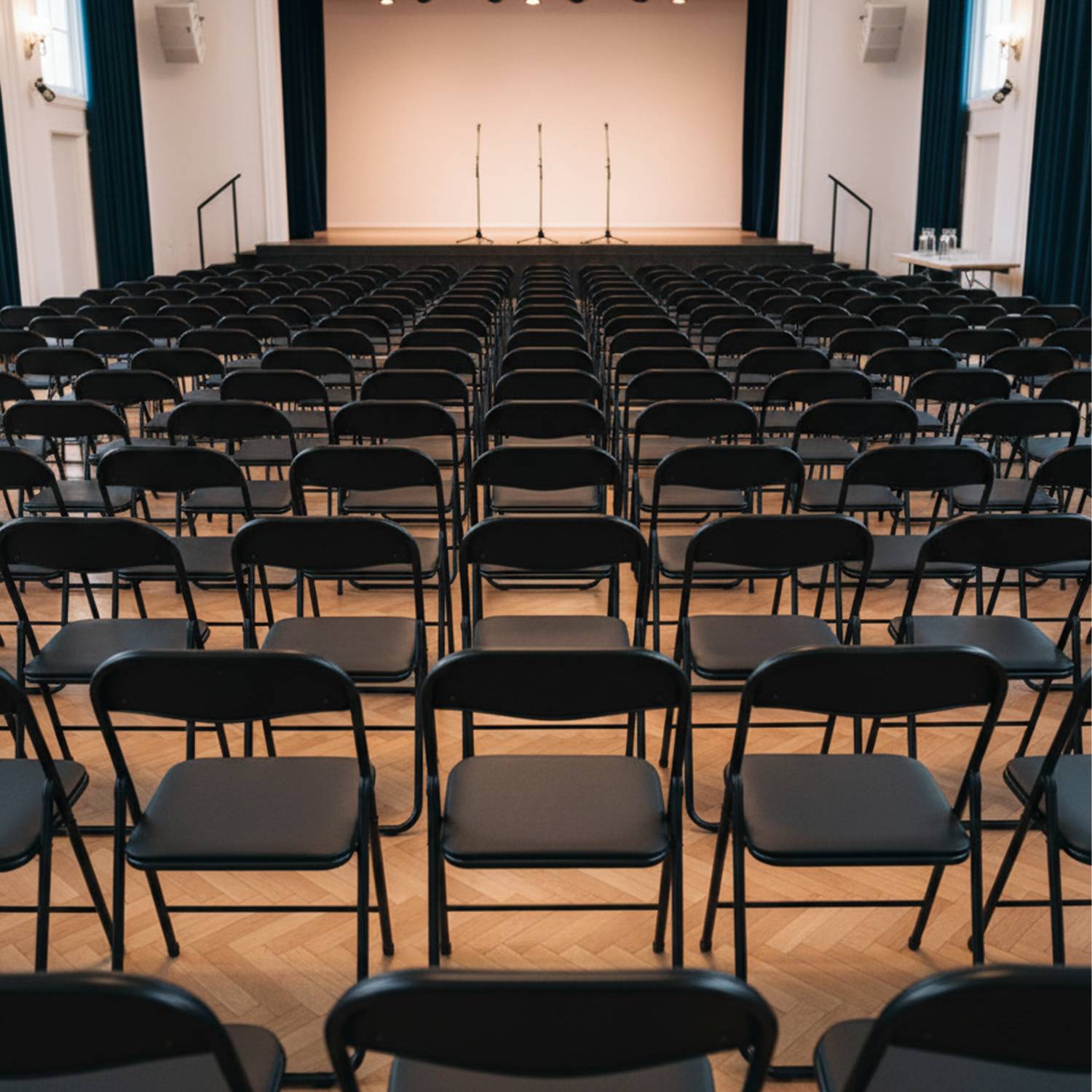 Set Di 6 Sedie Pieghevoli Con Struttura In Ferro Imbottite Salvaspazio Per Giardino Sala Riunioni Eventi Cuc Nero / Nero