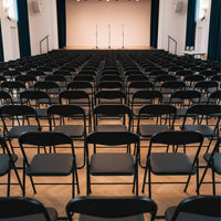 Set Di 6 Sedie Pieghevoli Con Struttura In Ferro Imbottite Salvaspazio Per Giardino Sala Riunioni Eventi Cuc Nero / Nero