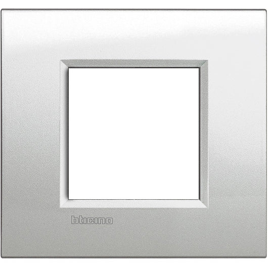 Living Light - Placca quadra 2P Argento lunare - LNA4802GL