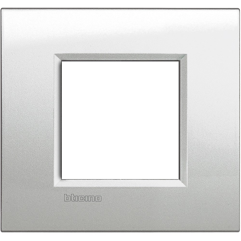 Living Light - Placca quadra 2P Argento lunare - LNA4802GL