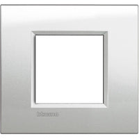 Living Light - Placca quadra 2P Argento lunare - LNA4802GL