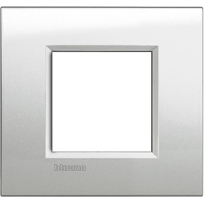 Living Light - Placca quadra 2P Argento lunare - LNA4802GL