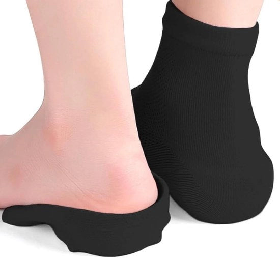Calze invernali extra lunghe con cuscinetti morbidi per uomo e donna - antiscivolo - calzini con cinturino - nero - tessuto nylon cotone
