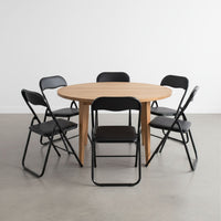 Set Di 6 Sedie Pieghevoli Con Struttura In Ferro Imbottite Salvaspazio Per Giardino Sala Riunioni Eventi Cuc Nero / Nero