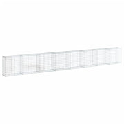 Gabbione recinto a gabbia muro di contenimento con coperchio 800 x 50 x 100 cm ferro zincato argento 02_0040203