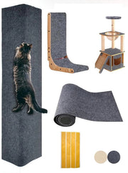 Matto di gomma autofissante per gatti, dimensioni 200x40 cm, colore grigio scuro, 1 pezzo