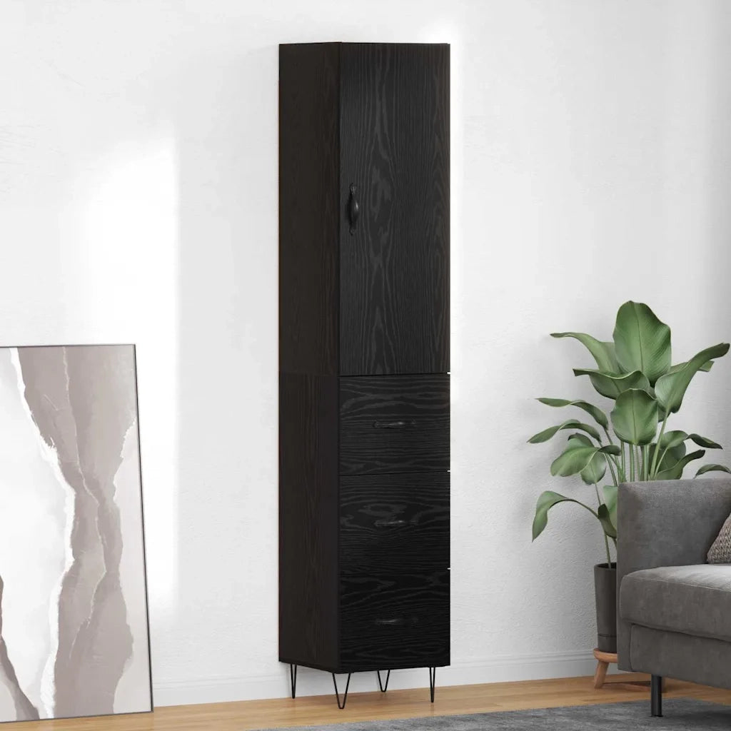Credenza Rovere Nero 34,5 x 34 x 90 cm Legno multistrato 3402735