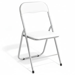 Set Di 6 Sedie Pieghevoli Con Struttura In Ferro Imbottite Salvaspazio Per Giardino Sala Riunioni Eventi Cucina Bianco