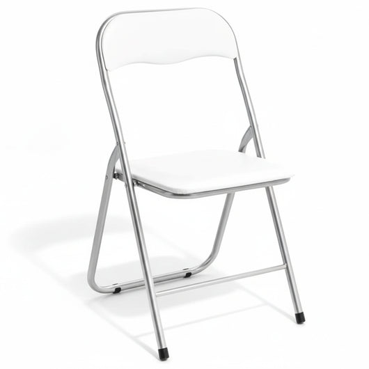 Set Di 6 Sedie Pieghevoli Con Struttura In Ferro Imbottite Salvaspazio Per Giardino Sala Riunioni Eventi Cucina Bianco