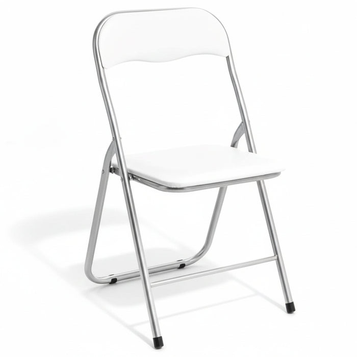 Set Di 6 Sedie Pieghevoli Con Struttura In Ferro Imbottite Salvaspazio Per Giardino Sala Riunioni Eventi Cucina Bianco