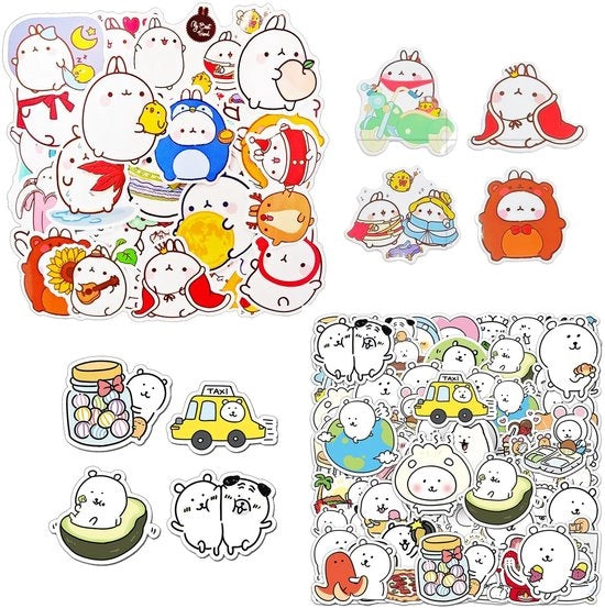Sticker 100 pezzi - Sticker con conigli - Sticker per notebook - Sticker per tazza - Sticker graffiti - Materiale autoadesivo - Sticker decorativi