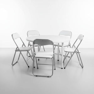 Set Di 6 Sedie Pieghevoli Con Struttura In Ferro Imbottite Salvaspazio Per Giardino Sala Riunioni Eventi Cucina Bianco