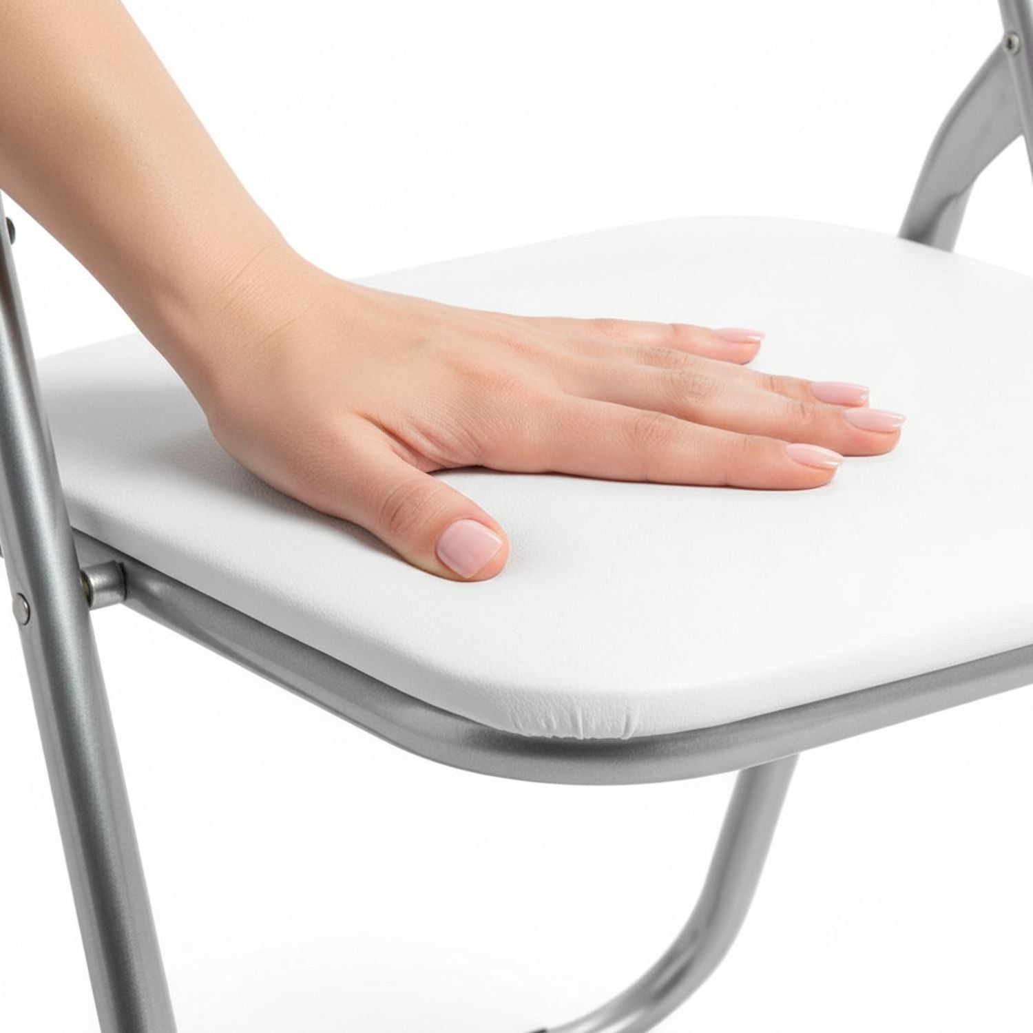 Set Di 6 Sedie Pieghevoli Con Struttura In Ferro Imbottite Salvaspazio Per Giardino Sala Riunioni Eventi Cucina Bianco