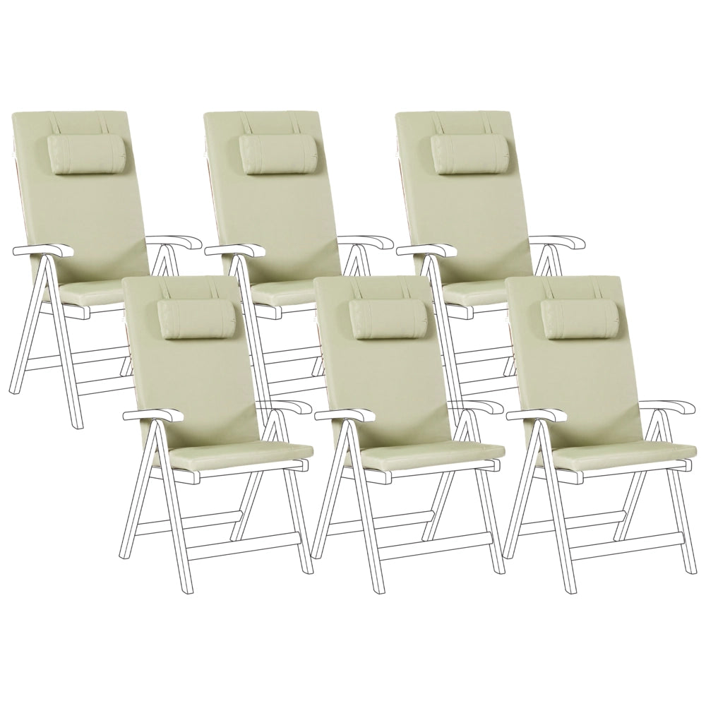 Set di 6 Cuscini in Tessuto verde da Schienale per Sedie da Giardino Toscana/Java/Amantea stile elegante